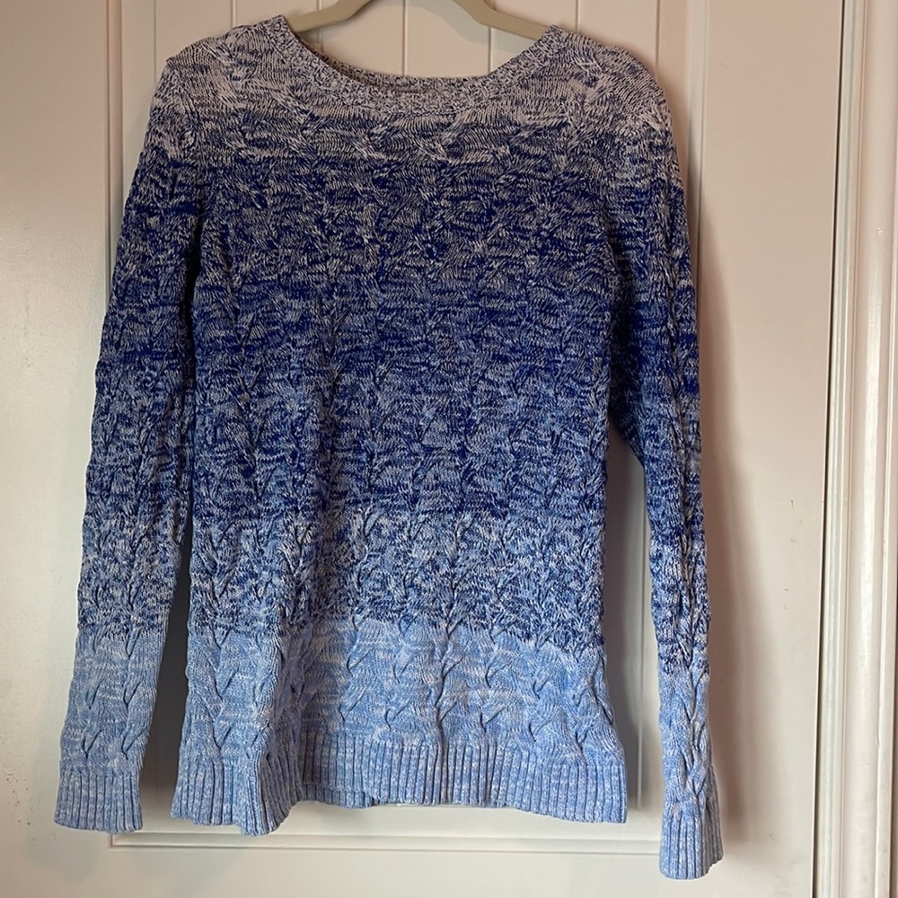 Blue ombre’ Lands’ End crewneck sweater.